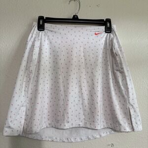 Nike Dri FIT Victory Golf Skirt Women's Small White Orange Swoosh Built-in Short